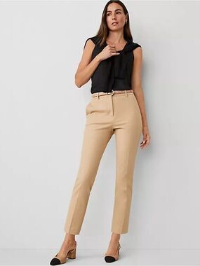 Ann Taylor Women's Double Cloth   Pants in Light Khaki